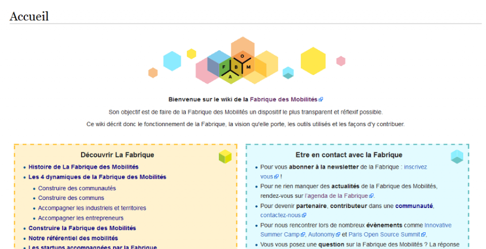 Wiki de la communauté de la Fabrique des Mobilités